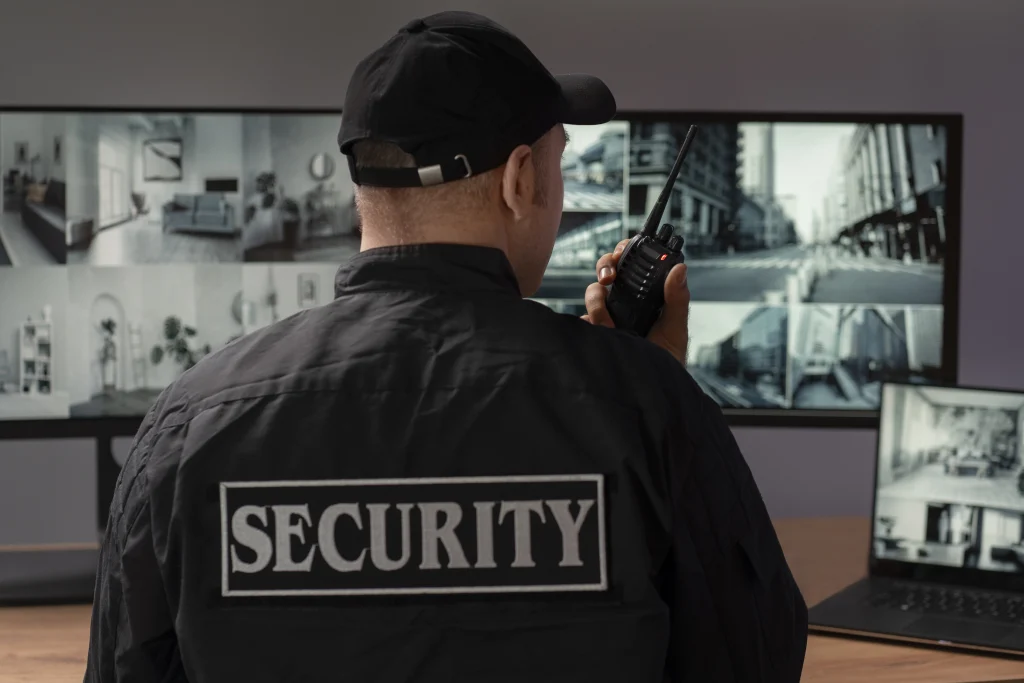 Agent de sécurité, caméra vidéo surveillance